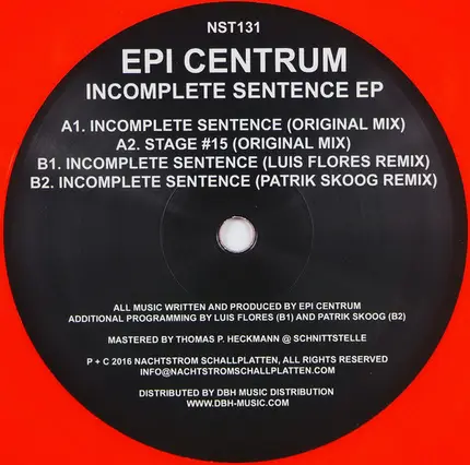 Epi Centrum - Incomplete Sentence EP