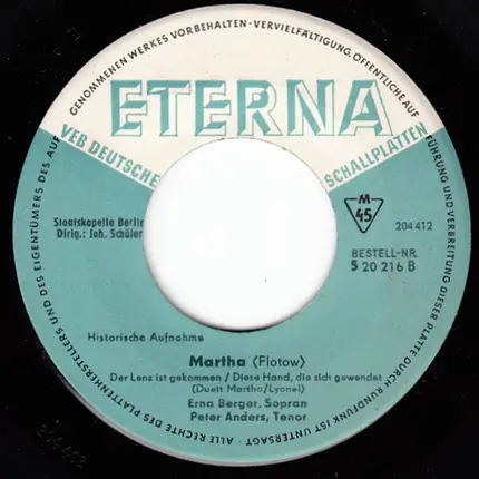 Erna Berger , Peter Anders - Friedrich von Flotow - Martha