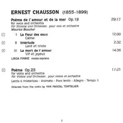 CD - Ernest Chausson & Gabriel Fauré - Poème de L'amour Et de la Mer Op. 19, Poème Op. 25, Pelléas Et Mélisande Suite Op. 80, Pavane Op. 50