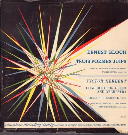 Ernest Bloch - Trois Poemes Juifs / Concerto For Cello And Orchestra