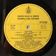 LP - Ernesto Bitetti / Milan / Narváez / Sanz a.o. - Cuatro Siglos De Musica  Española Para Guitarra