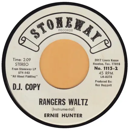Ernie Hunter - Cotton Eyed Joe / Rangers Waltz