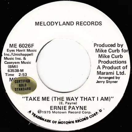 Ernie Payne - Take Me (The Way That I Am)