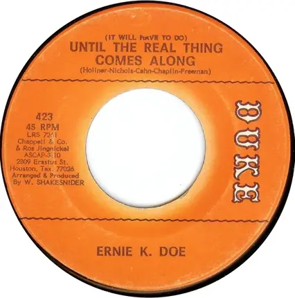 Ernie K-Doe - Until The Real Thing Comes Along