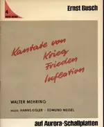 Ernst Busch - Kantate Von Krieg, Frieden & Inflation