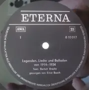 LP - Ernst Busch - Legenden, Lieder Und Balladen 1914-1934 Text: Bertolt Brecht