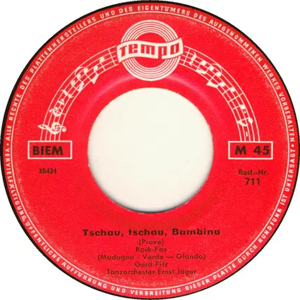 Ernst Jäger Und Sein Orchester / Gerd Fitz - Blue Hawaii / Tschau, Tschau, Bambina