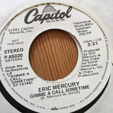 Eric Mercury - Gimme A Call Sometime
