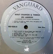 LP - Eric Andersen - 'Bout Changes & Things - Mono, Siver label
