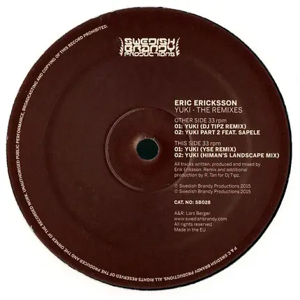 Eric Ericksson - Yuki - The Remixes