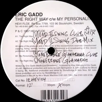 Eric Gadd - The Right Way / My Personality