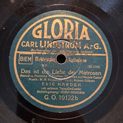 Eric Harden Mit Seinem Tanz-Orchester - Eine Nacht In Monte Carlo / Das Ist Die Liebe Der Matrosen
