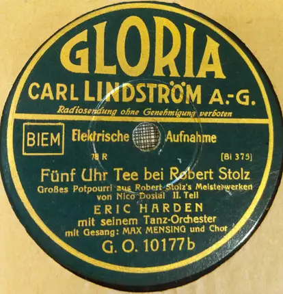 Eric Harden Mit Seinem Tanz-Orchester - Fünf Uhr Tee Bei Robert Stolz