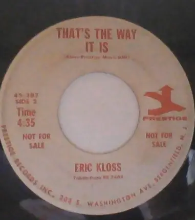 Eric Kloss - Close Your Eyes / That's The Way It Is