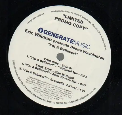 Eric Wikman Presents Donna Washington - I'm A Believer
