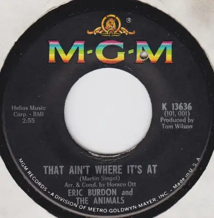 Eric Burdon & The Animals - That Ain't Where It's At / Help Me Girl