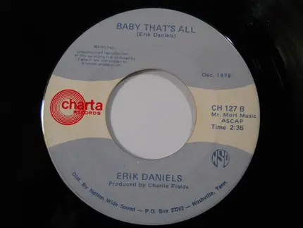 Erik Daniels - Cozy Inn/Baby That's All
