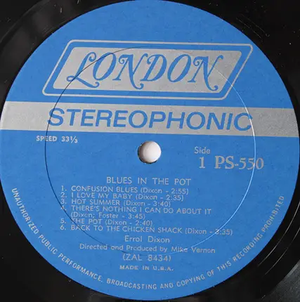 Errol Dixon - Blues In The Pot (The Big City Blues Of Errol Dixon)