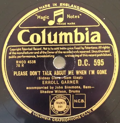 Erroll Garner - Robbins' Nest / Please Don't Talk About Me When I'm Gone