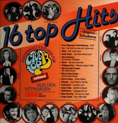 Erste Allgemeine Verunsicherung, Cindy Berger, Fux - 16 Top Hits National Juli / August 1988