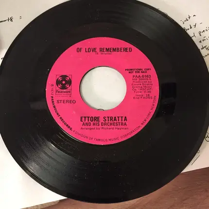 Ettore Stratta And His Orchestra - Micol's Theme / Of Love Remembered