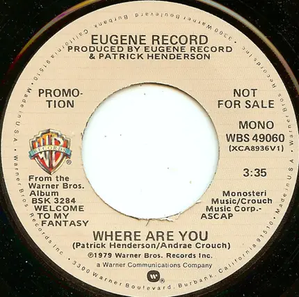 Eugene Record - Where Are You