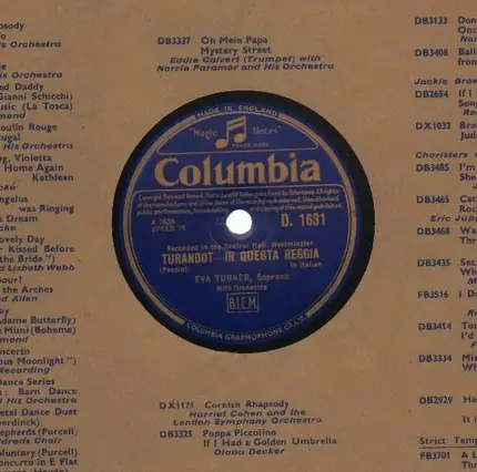 Eva Turner - Puccini: Turandot