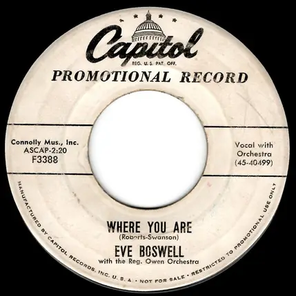 Eve Boswell - Where You Are / Pickin' A Chicken