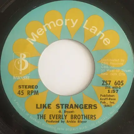 Everly Brothers - A Brand New Heartache / Like Strangers