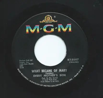 Every Mothers' Son - No One Knows / What Became Of Mary