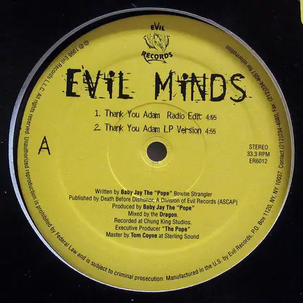 Evil Minds - Thank You Adam