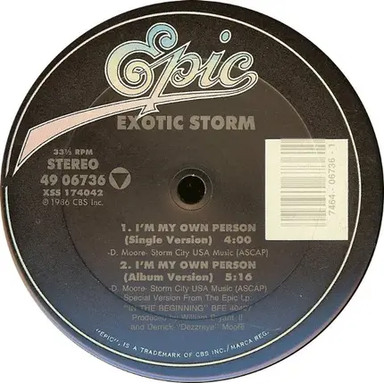 Exotic Storm - I'm My Own Person