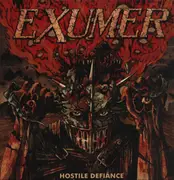 LP - Exumer - Hostile Defiance - incl. Insert+ Poster, Orange Red Marbled