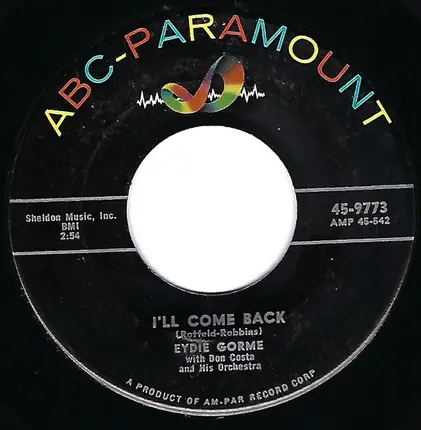 Eydie Gormé , Don Costa - It's a Pity to Say Goodnight / I'll Come Back
