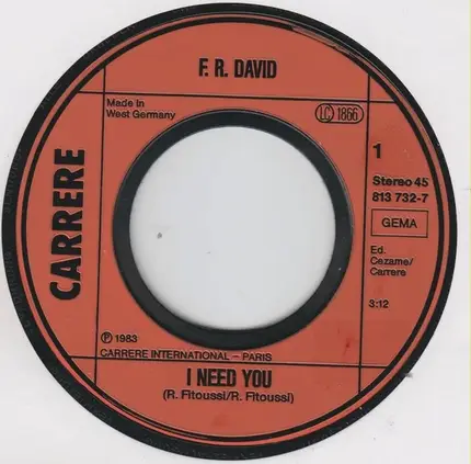 F.R. David - I Need You