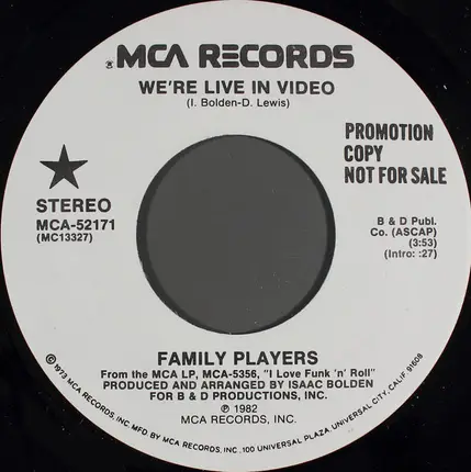 Family Players Band - We're Live In Video
