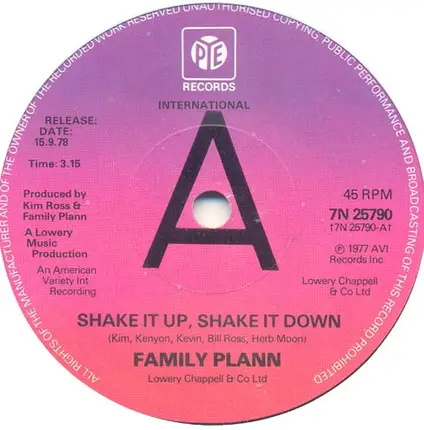 Family Plann - Shake It Up, Shake It Down