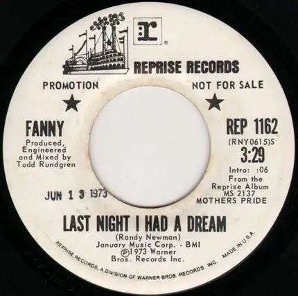 Fanny - Last Night I Had A Dream