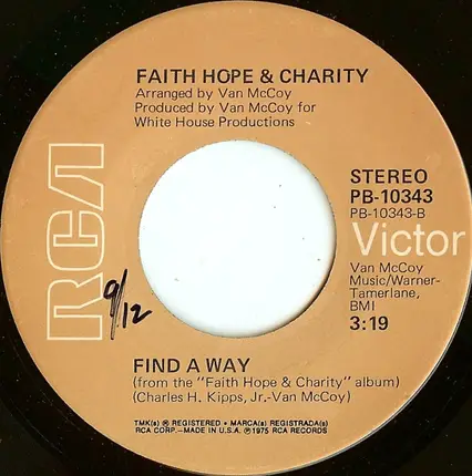 Faith, Hope & Charity - To Each His Own / Find A Way