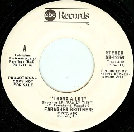 Faragher Bros - Thanx A Lot