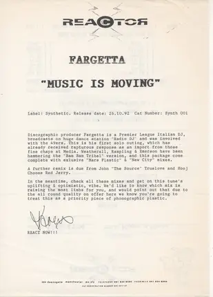 Fargetta - The Music Is Movin'