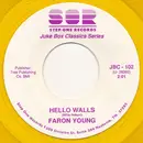 7inch Vinyl Single - Faron Young - Hello Walls / Four In The Morning - Yellow