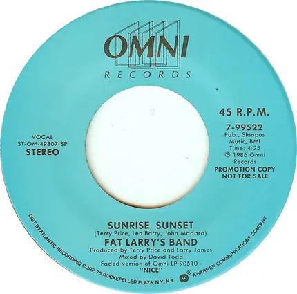 Fat Larry's Band - Sunrise, Sunset