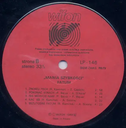Fatum - Mania Szybkości