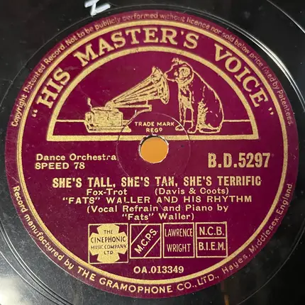 Fats Waller & His Rhythm - I'm Always In The Mood For You / She's Tall, She's Tan, She's Terrific