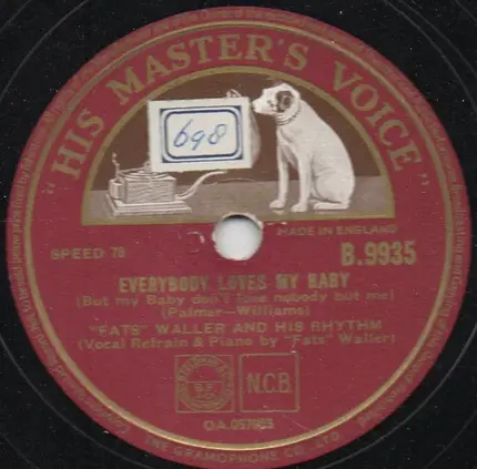 Fats Waller & His Rhythm - I'm Gonna Sit Right Down And Write Myself A Letter / Everybody Loves My Baby (But My Baby Don't Lov