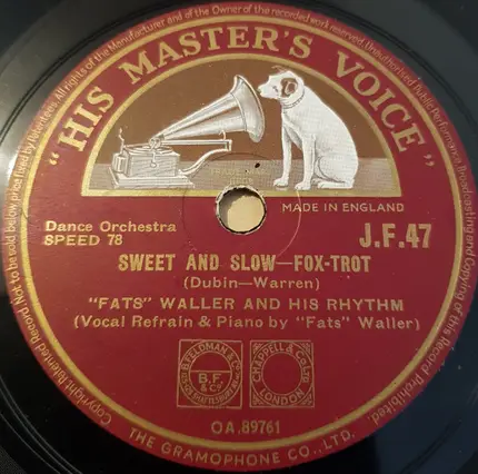 Fats Waller & His Rhythm - Lulu's Back In Town / Sweet And Slow