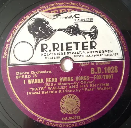 Fats Waller & His Rhythm - That Gets It, Mr. Joe / I Wanna Hear Swing Songs