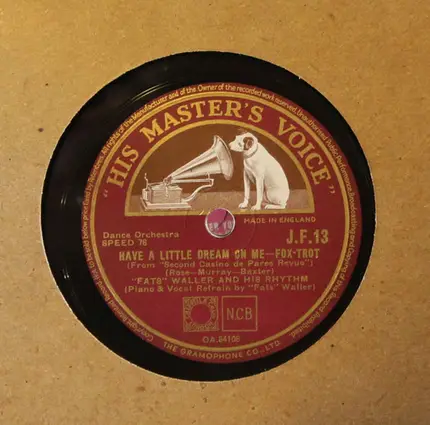 Fats Waller & His Rhythm - Then I'll Be Tired Of You / Have A Little Dream On Me