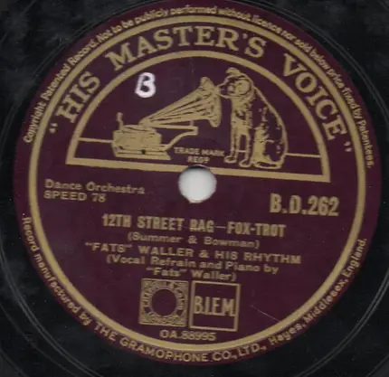 Fats Waller & His Rhythm - Truckin' / 12th Street Rag